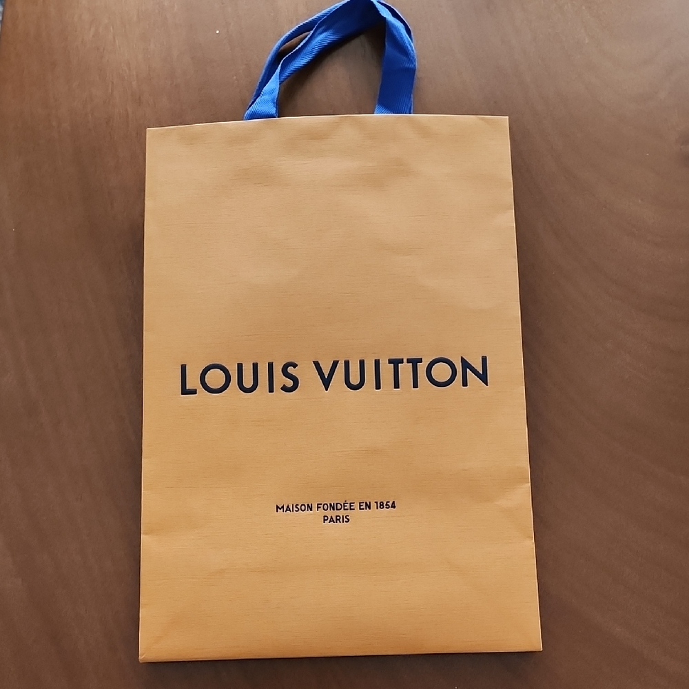 Louis Vuitton Tangerine Empty Bag with Cobalt Handles